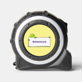 Cute green frog sign cartoon illustration rolmaat (Voorkant)