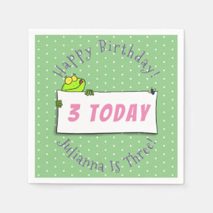 Cute green frog sign cartoon illustration servet
