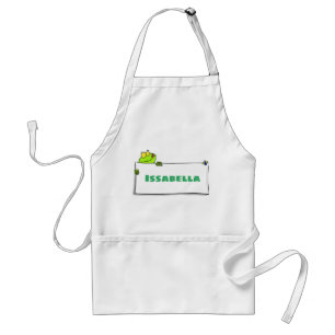 Cute green frog sign cartoon illustration standaard schort