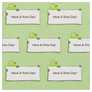 Cute green frog sign cartoon illustration stof