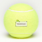 Cute green frog sign cartoon illustration tennisballen (Achterkant)
