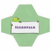 Cute green frog sign cartoon illustration voetbal (Enkel)