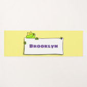 Cute green frog sign cartoon illustration yogamat (Voorkant (horizontaal))