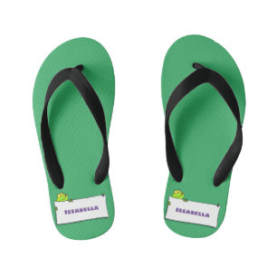 Cute green frog sign cartoon kinder teenslippers