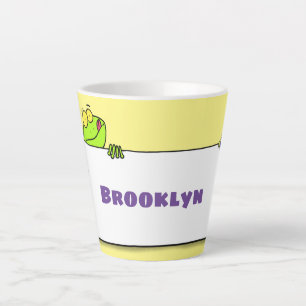 Cute green frog sign cartoon latte mok