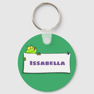Cute green frog sign cartoon sleutelhanger