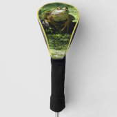 Cute Green Frog slaat een paal op de slang Golfheadcover (Voorkant)
