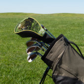 Cute Green Frog slaat een paal op de slang Golfheadcover (Insitu)
