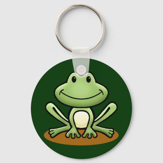 Cute Green Frog Sleutelhanger (Voorkant)