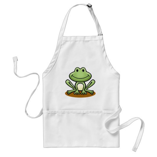 Cute Green Frog Standaard Schort (Voorkant)