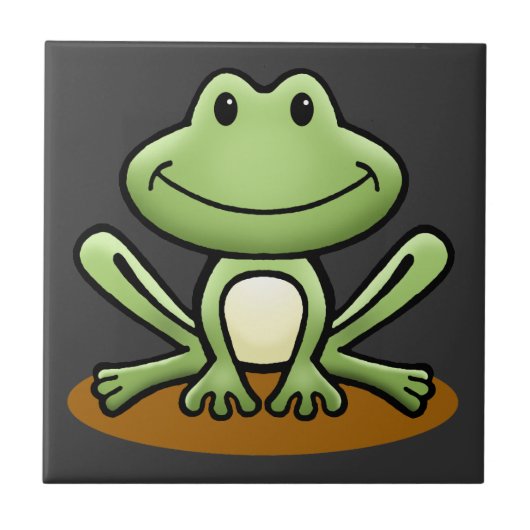 Cute Green Frog Tegeltje (Voorkant)