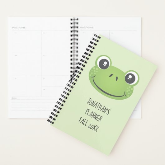 Cute Green Frog | Terug naar school | Planner (Display)