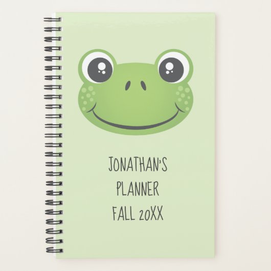 Cute Green Frog | Terug naar school | Planner (Voorkant)