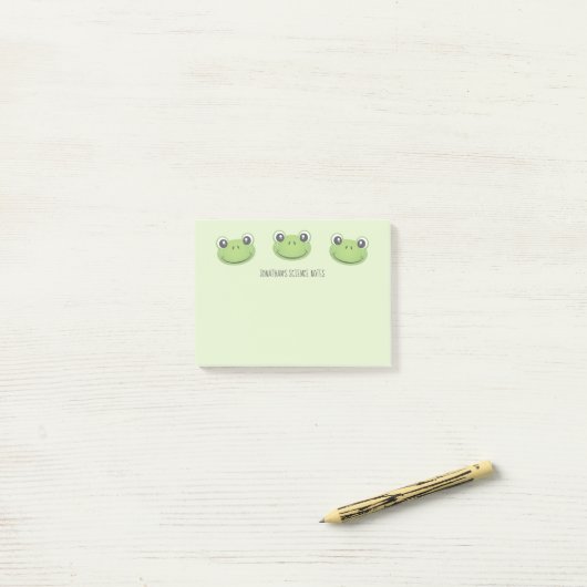 Cute Green Frog | Terug naar school | Post-IT-noti Post-it® Notes (Op bureau)