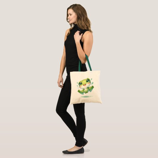 Cute Green Frog Tote Bag (Voorkant (model))