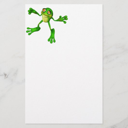 Cute Green Froggy Briefpapier (Voorkant)