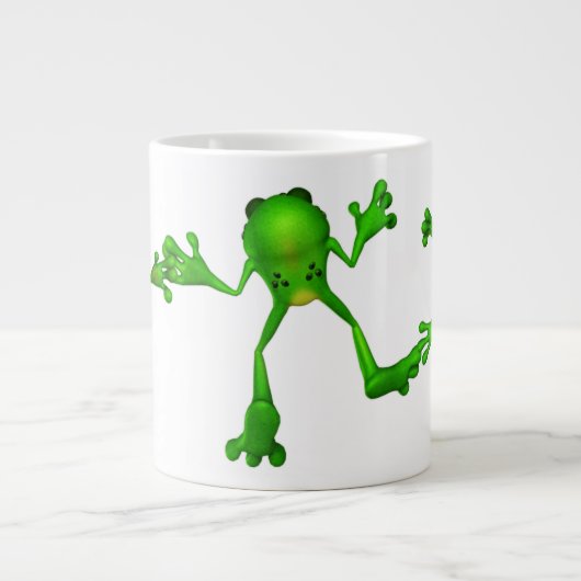Cute Green Froggy Grote Koffiekop (Voorkant)