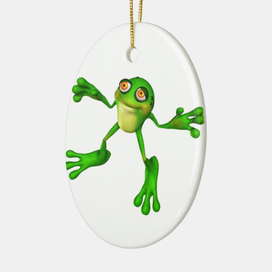 Cute Green Froggy Keramisch Ornament (Links)