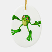 Cute Green Froggy Keramisch Ornament (Voorkant)
