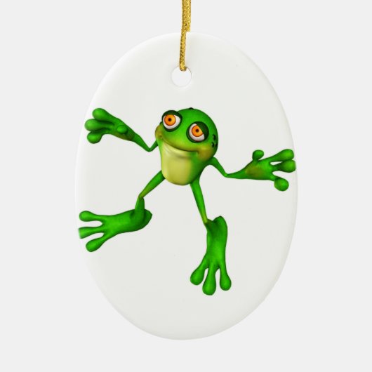 Cute Green Froggy Keramisch Ornament (Voorkant)