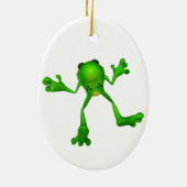 Cute Green Froggy Keramisch Ornament (Achterkant)