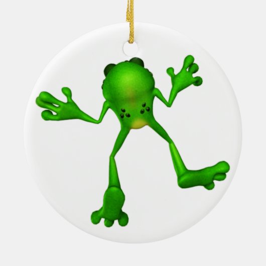 Cute Green Froggy Keramisch Ornament (Achterkant)