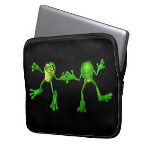 Cute Green Froggy Laptop Sleeve