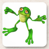 Cute Green Froggy Onderzetter (Voorkant)