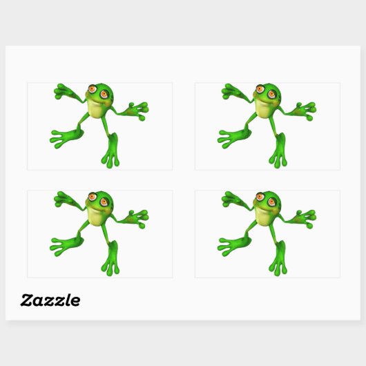 Cute Green Froggy Rechthoekige Sticker (Vel)