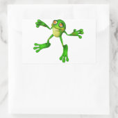 Cute Green Froggy Rechthoekige Sticker (Tas)