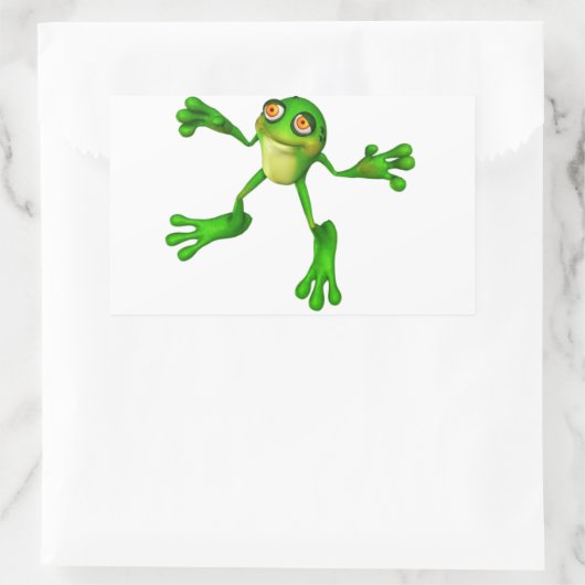 Cute Green Froggy Rechthoekige Sticker (Tas)