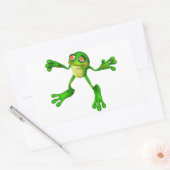 Cute Green Froggy Rechthoekige Sticker (Envelop)