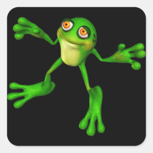 Cute Green Froggy Vierkante Sticker
