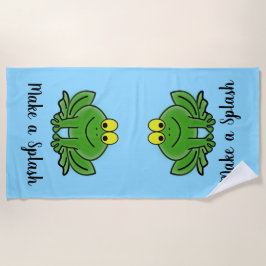 Cute Green Frogs Design Strandlaken