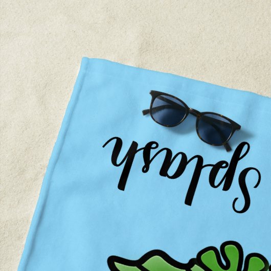 Cute Green Frogs Design Strandlaken (In situ)