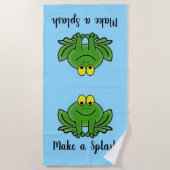 Cute Green Frogs Design Strandlaken (Voorkant)