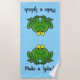 Cute Green Frogs Design Strandlaken