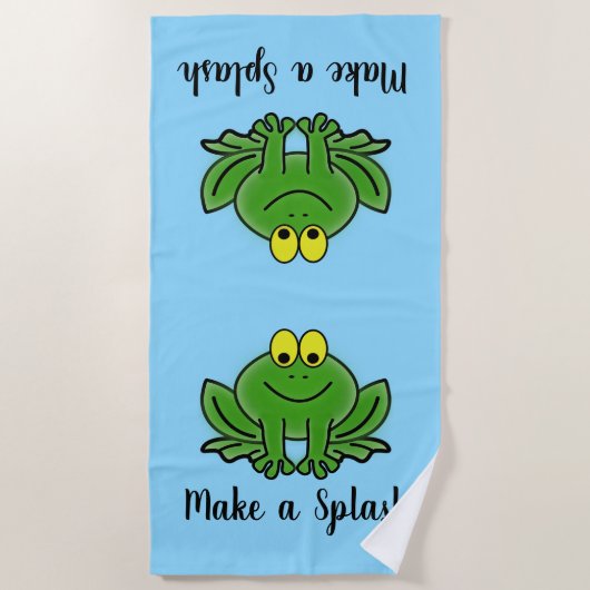 Cute Green Frogs Design Strandlaken (Voorkant)