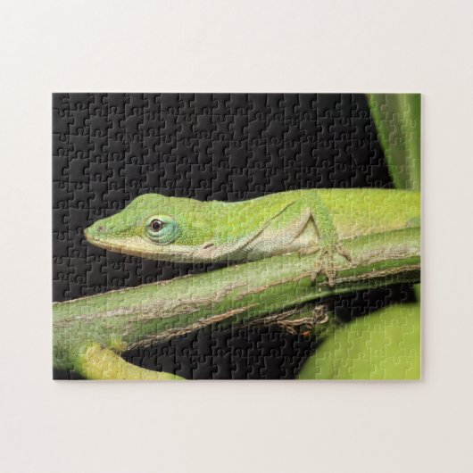 Cute Green Garden Anole Lizard Natuur Wildlife Legpuzzel (Horizontaal)