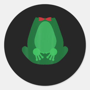 Cute Green Garden Frog Sitting Up Cosplay Ronde Sticker