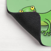 Cute green gecko lizard cartoon muismat (Hoek)
