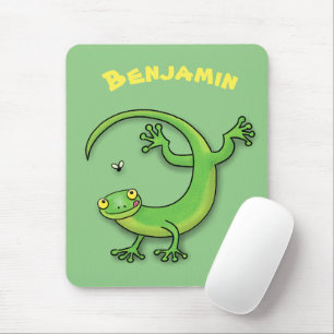 Cute green gecko lizard cartoon muismat