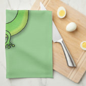 Cute green gecko lizard cartoon theedoek (Quarter Fold)