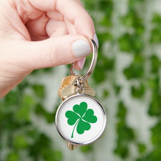 Cute green geluk 4 verlaat hartklaver shamrock sleutelhanger (Hand)