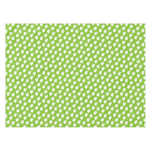 Cute Green Ghost Pattern – Halloween Design Tafelkleed (Voorkant (Horizontaal))
