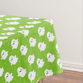 Cute Green Ghost Pattern – Halloween Design Tafelkleed (Voorbeeld)