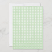 Cute Green Gingham met Bow Baby shower Kaart (Achterkant)