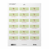 Cute Green Gingham Pattern and Baby Carriage Etiket (Full Sheet)