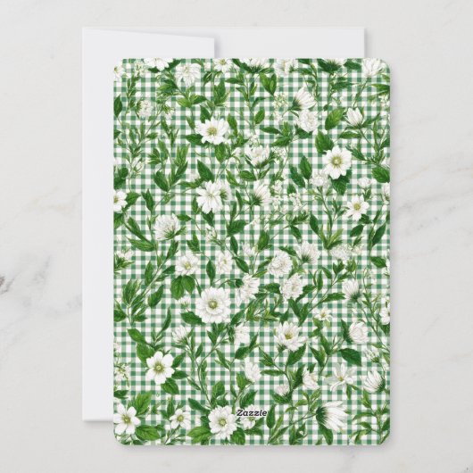 Cute Green Gingham Plaid 3 Photo Christmas  Feestdagenkaart (Achterkant)