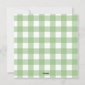 Cute Green Gingham Pset Aangepaste kerstfoto Feestdagenkaart (Achterkant)